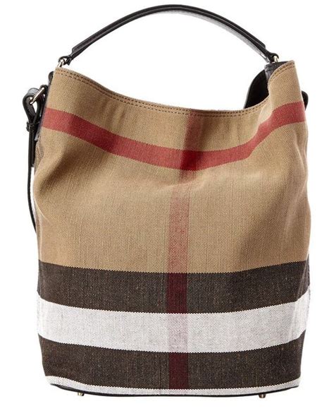 Burberry Medium Check Ashby Bucket Bag 